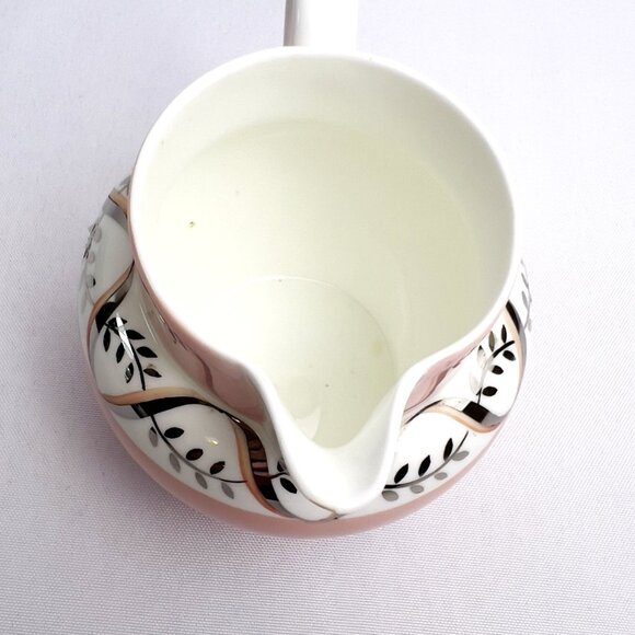 Wedgwood Vintage Creamer Pink & White Vine Band 1942 England Mid Century - Picture 5 of 9